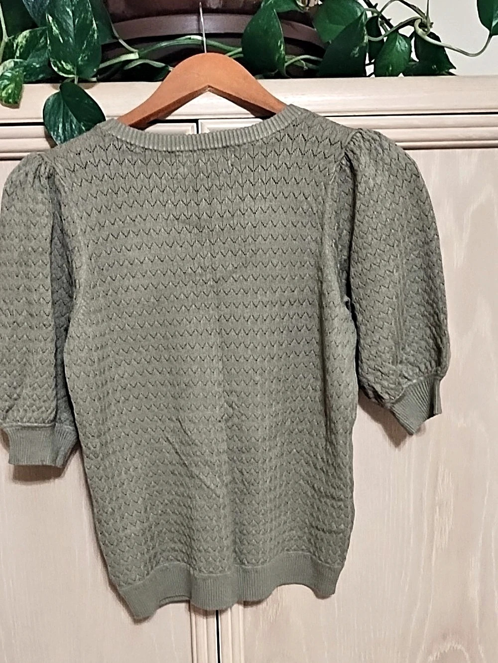 Cloth & Stone Textured Green Sweater